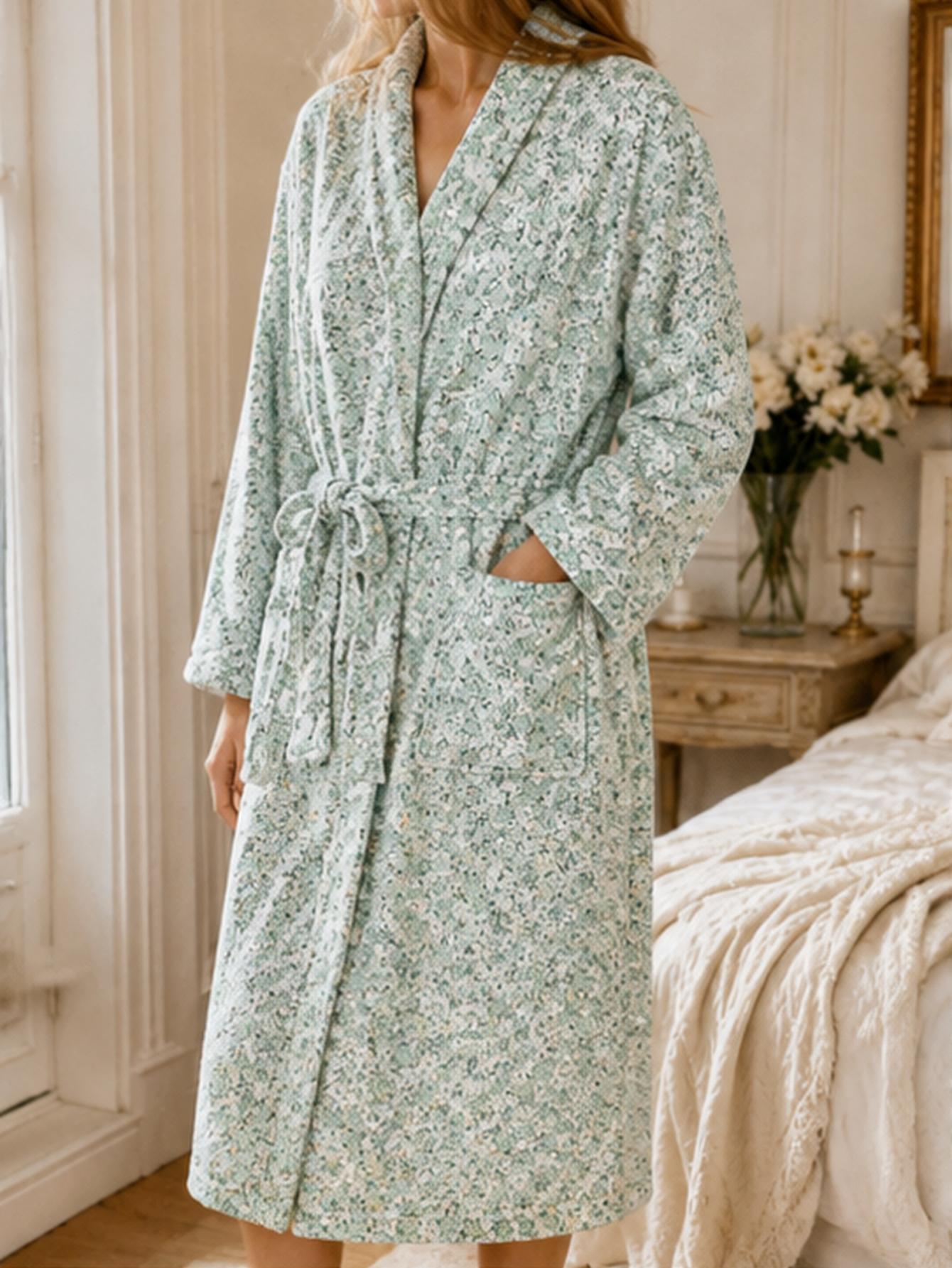 Bata de forro polar coral con  - Bathrobe reseña y precio